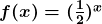 \boldsymbol{{\color{mywhite1}f(x) = (\frac{1}{2})^x}} 