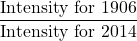 \displaystyle\frac{\text{Intensity for }1906}{\text{Intensity for }2014}