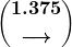 \displaystyle\boldsymbol{\binom{1.375}{\xrightarrow{\phantom{00}}}}