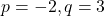 p=-2,q=3