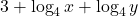 \displaystyle 3 + \log_4 x +\log_4 y