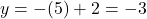 y=-(5)+2=-3