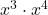 {x}^{3} \cdot {x}^{4}