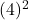 (4)^2