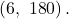 \left(\text{6},\text{ 18}0\right).