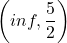 \displaystyle\left(inf,\frac{5}{2}\right)