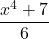 \displaystyle \frac{x^4 + 7}{6}