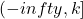 \left(-infty ,k \right]