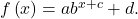 f\left(x\right)=a{b}^{x+c}+d.