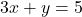 3x + y = 5