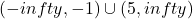 \left(-infty ,-1\right) \cup \left(5,infty \right)