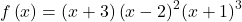 f\left(x\right)=\left(x+3\right){\left(x-2\right)}^{2}{\left(x+1\right)}^{3}