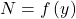 N=f\left(y\right)