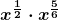 \boldsymbol{\displaystyle x^{\frac{1}{2}} \cdot x^{\frac{5}{6}}}
