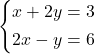 \systeme*{x+2y=3, 2x-y=6}