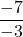 Rendered by QuickLaTeX.com \displaystyle\frac{-7}{-3}
