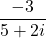 Rendered by QuickLaTeX.com \displaystyle\frac{-3}{5+2i}