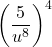 {\left(\dfrac{5}{{u}^{8}}\right)}^{4}