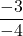 \displaystyle\frac{-3}{-4}