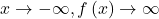 x \rightarrow -\infty , f\left(x\right) \rightarrow \infty