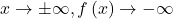 x \rightarrow  \pm \infty , f\left(x\right) \rightarrow -\infty