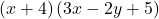 \left(x+4\right)\left(3x-2y+5\right)