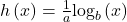 h\left(x\right)=\frac{1}{a}{\text{log}}_{b}\left(x\right)
