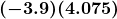 \boldsymbol{\displaystyle (-3.9)(4.075)}
