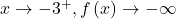x \rightarrow -{3}^{+}, f\left(x\right) \rightarrow -\infty