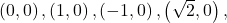 \left(0,0\right),\left(1,0\right),\left(-1,0\right),\left(\sqrt{2},0\right),