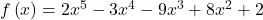 f\left(x\right)=2{x}^{5}-3{x}^{4}-9{x}^{3}+8{x}^{2}+2