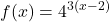 \displaystyle f(x)=4^{3(x-2)}