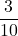 \displaystyle\frac{3}{10}