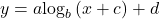 y=a{\text{log}}_{b}\left(x+c\right)+d