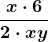 \boldsymbol{\displaystyle\frac{x\cdot 6}{2\cdot xy}}