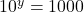 {10}^{y}=1000
