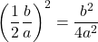 \displaystyle\left(\frac{1}{2}\frac{b}{a}\right)^{2}=\frac{b^{2}}{4a^{2}}