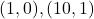(1,0), (10,1)