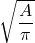 \sqrt{\dfrac{A}{\pi}}