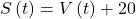 S\left(t\right)=V\left(t\right)+20
