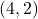 \displaystyle(4,2)