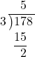 \intlongdivision[stage=1]{178}{3}