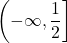 \displaystyle\left(-\infty,\frac{1}{2}\right]