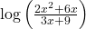 \text{log}\left(\frac{2{x}^{2}+6x}{3x+9}\right)