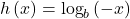 h\left(x\right)={\text{log}}_{b}\left(-x\right)
