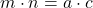 \displaystyle m\cdot n=a\cdot c