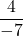 Rendered by QuickLaTeX.com \displaystyle\frac{4}{-7}