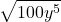\displaystyle \sqrt{100y^5} 