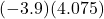\displaystyle (-3.9)(4.075)