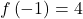 f\left(-1\right)=4